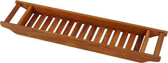 Vaske Natural Teak Wood Bathtub Caddy, 33" Wide