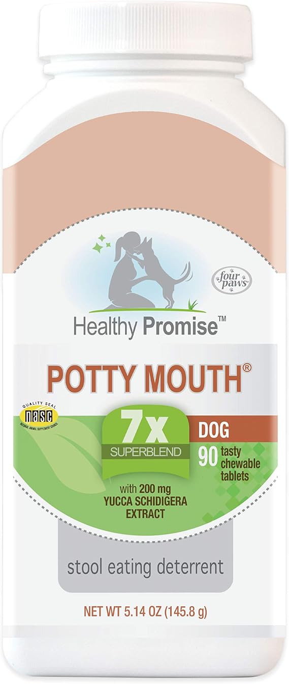 Four Paws Healthy Promise Potty Mouth Tablets for Dogs, 90 Count
