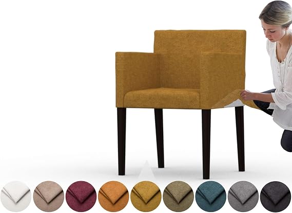 Cover for Nils Chair with Armrests, Replacement Slipcover, Heavy Duty 1 pcs Cover, Soft Durable Washable Fabric, Easy to Clean & Replace (Crown - Curcuma)