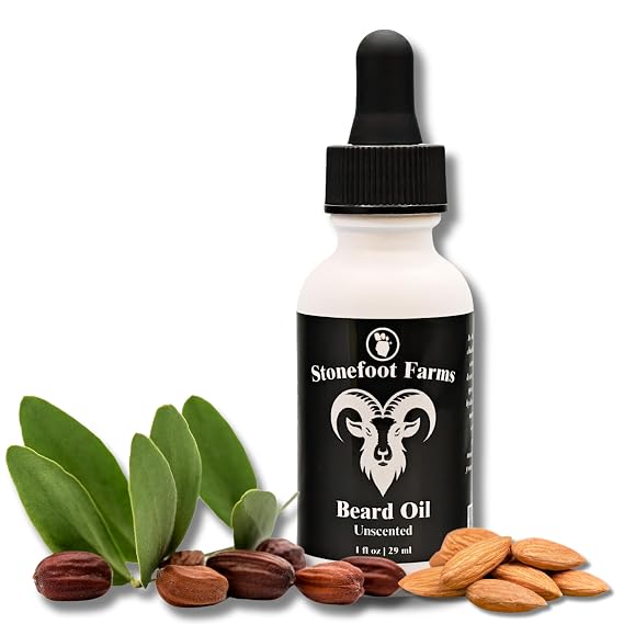 Beard Oil for Men Unscented & Sensitive Skin Friendly Natural Ingredients Softens, Conditions & Reduces Beard Itch with Jojoba & Argan Fragrance Free Beard Conditioner