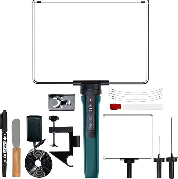 WINONS Hot Wire Foam Cutter Tool, WFC0010 Styrofoam & Polystyrene Cutter 450C (842F), 4 Quick-Change Tips, German Typ 2000 Wire, EPS EPE EVA EPP XPS (Kit of 4)