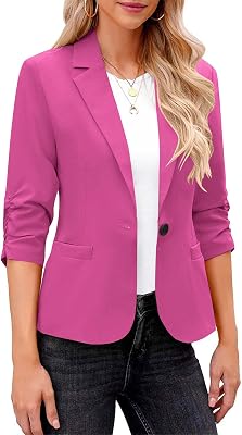 Blazers for Women Business Casual Outfits Fall Fashion Clothing Lightweight Jackets Classy Date Night Spring Summer Jackets Winter Outfits Blazer Dress Hot Pink