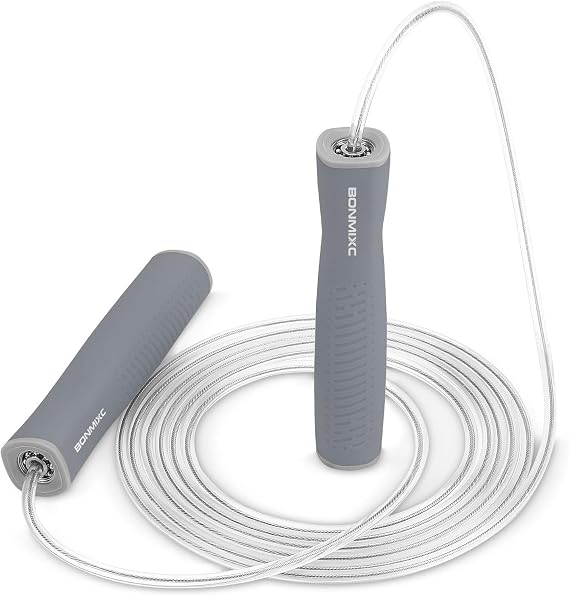 BONMIXC Weighted Skipping Rope 1-LB for Adults. Speed Skipping Rope with Ball Bearings. Lightweight Jump Rope for Basic Training Adult Beginners and Kids. (3 Styles) 
