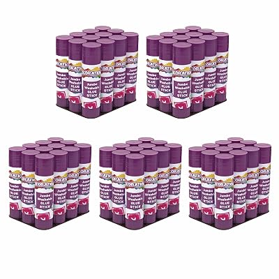 Colorations Jumbo Washable Purple Glue Sticks, 60 Glue Sticks, Each Stick 1.41 oz.,Fully Washable, Non Toxic, Dries Clear, Gluing, Acid Free Glue, Crafts, School Supplies, Office, Home, Classroom