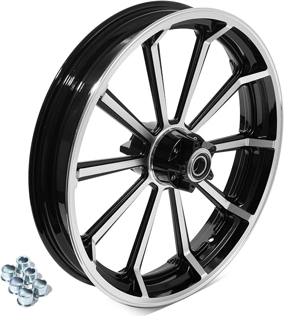 TOFR 21x3.5 Front Wheel Rim Milled Black For Harley Touring 2000-2008