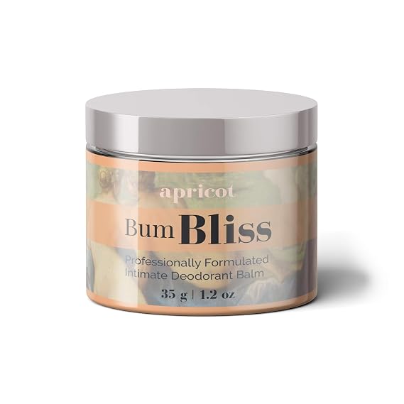Bum Bliss Intimate Deodorant Balm, Aluminum-Free Odor Control, Apricot | Odor Neutralizer for Bum, Bikini Line & Armpits, No Aluminum, No Parabens, No Rinse, Gentle Leave-In Formula, Works Instantly