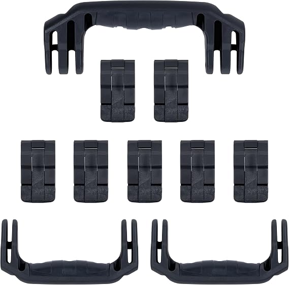 Pelican 1650 Replacement Handle & Latch Set by ColorCase - Black Handles & Double Throw Latches