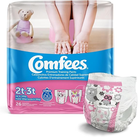 Comfees Training Diaper Pants for Girls, JB S2 6/26, 26 Count