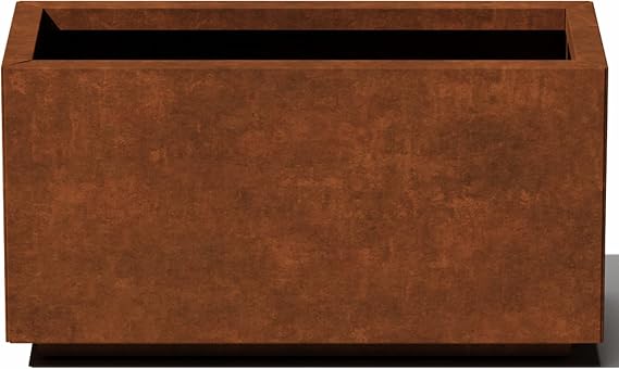 Veradek Corten Steel Series Long Box Planter - Rectangular Outdoor Planter | Made From 16-Gauge Corten Steel With Pre-Drilled Drainage Holes. Easy Assembly, Rustic & Modern Style
