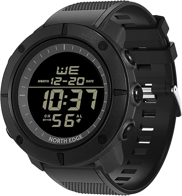 NORTH EDGE Men's Watches Military Watches for Men Carbon Fiber Waterproof for Men Date Display Nylon Army Tactical Sports Minimalist