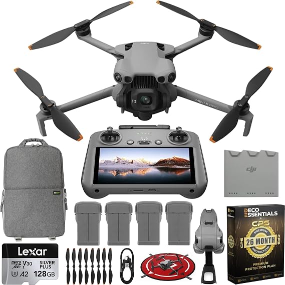 DJI Mini 5 Pro Drone Fly More Combo with RC 2, 1" CMOS Sensor, 4K Video, Obstacle Sensing, 4 Battery Bundle with Deco Essentials CPS Exclusive 26 Month Protection Pack and Accessories Kit