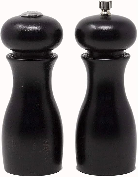 Olde Thompson 6 Caffe Wood Pepper Mill and Salt Shaker Set