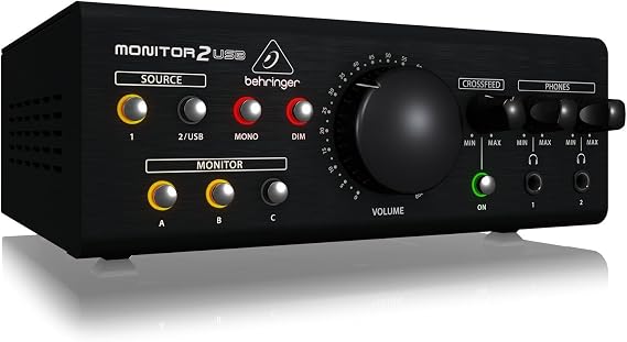 Behringer MONITOR2USB High-End Speaker and Headphone Monitoring Controller with VCA Control and USB Audio Interface