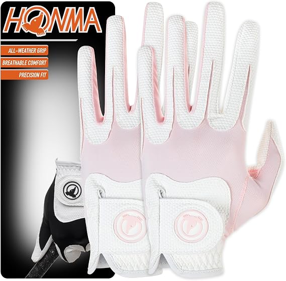 Honma Women's Golf Glove, Left Hand for Right-Handed Golfers, All-Weather