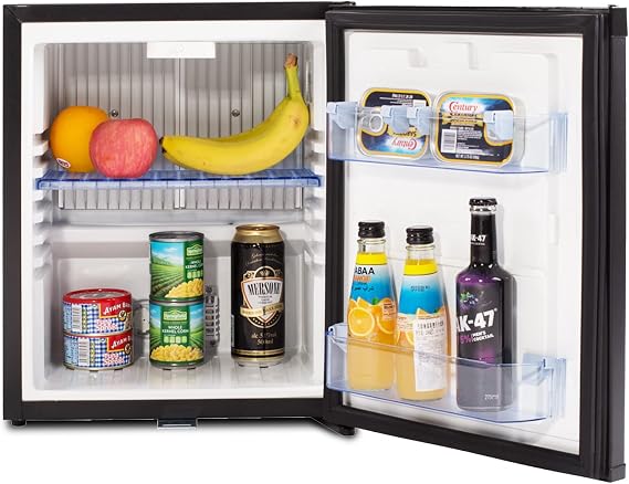 Smad Absorption Mini Fridge 12V 110V Compact Refrigerator with Lock Reversible Door No Noise, 1.0 cu.ft