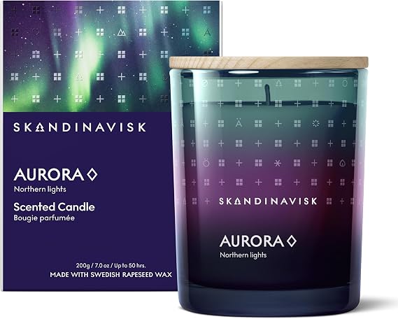 SKANDINAVISK Scented Candle, Aurora(Northern Lights), 7.0 Ounce