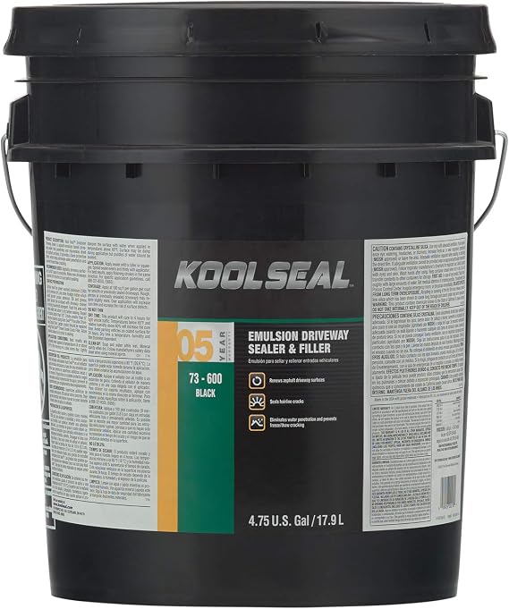 Kool Seal KS0073600-20 Emulsion Driveway Sealer 5 Year, Black - 5 gal.