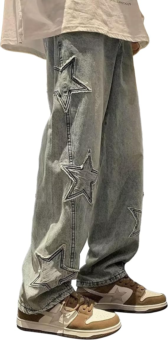 Baggy Jeans Women's High Waist Y2K Boyfriend Jeans with Elastic Band