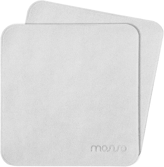 MOSISO Polishing Cloth, 2PCS Electronic Screen Cleaning Cloths, Grey | Soft Microfiber Cloths ,Compatible with MacBook/iPhone, Compatible with iPad/Tablets/Laptop Notebook Computer, Camera