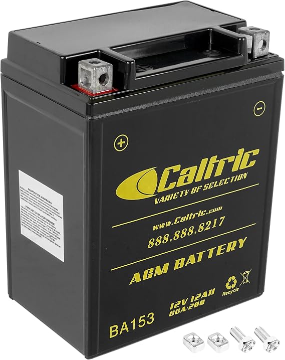 Caltric Agm Battery Compatible with Polaris Sportsman 500 4X4 Ho 2001-2005 2008-2012 YTX14AH-BS