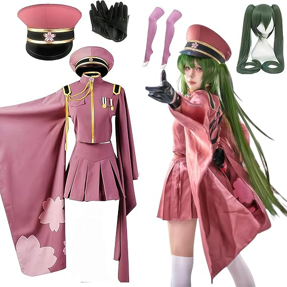 Sakura, Senbonzakura Miku Cosplay Costume, Full Set, Vocaloid, Hatsune Miku Costume, Anime, Sakura Pattern, Hat Included