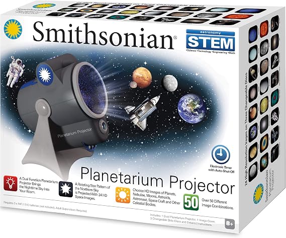 Smithsonian Optics Room Planetarium and Dual Projector Science Kit, Black/Blue, Age 8 and Up