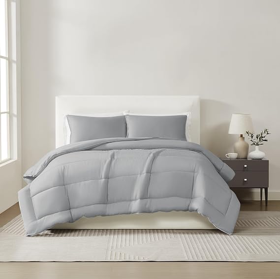 Christian Siriano NY Cotton Sateen Grey King 3 Piece Comforter Set