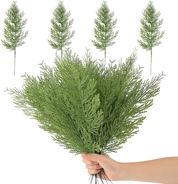 Hananona Artificial Pine Branches for Christmas Decoration 80 Pcs, Green