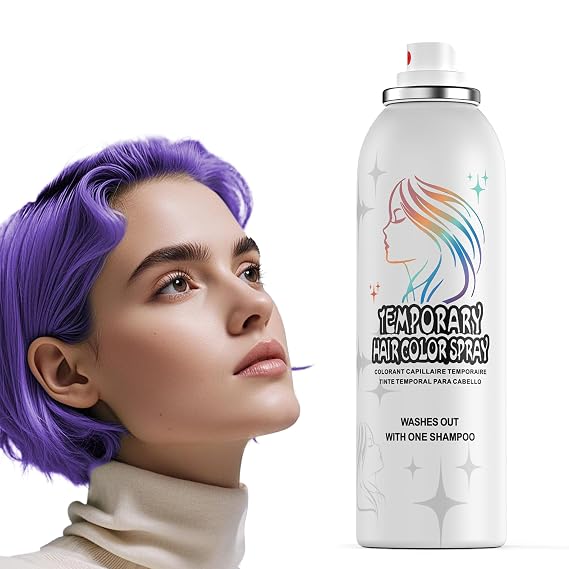 Temporary Hair Color Spray, Washable, Non-Sticky, Halloween | Purple