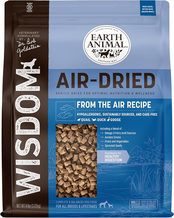 Earth Animal Wisdom Air Dried Dog Food - from the Air Recipe - 8 Lbs Bag
