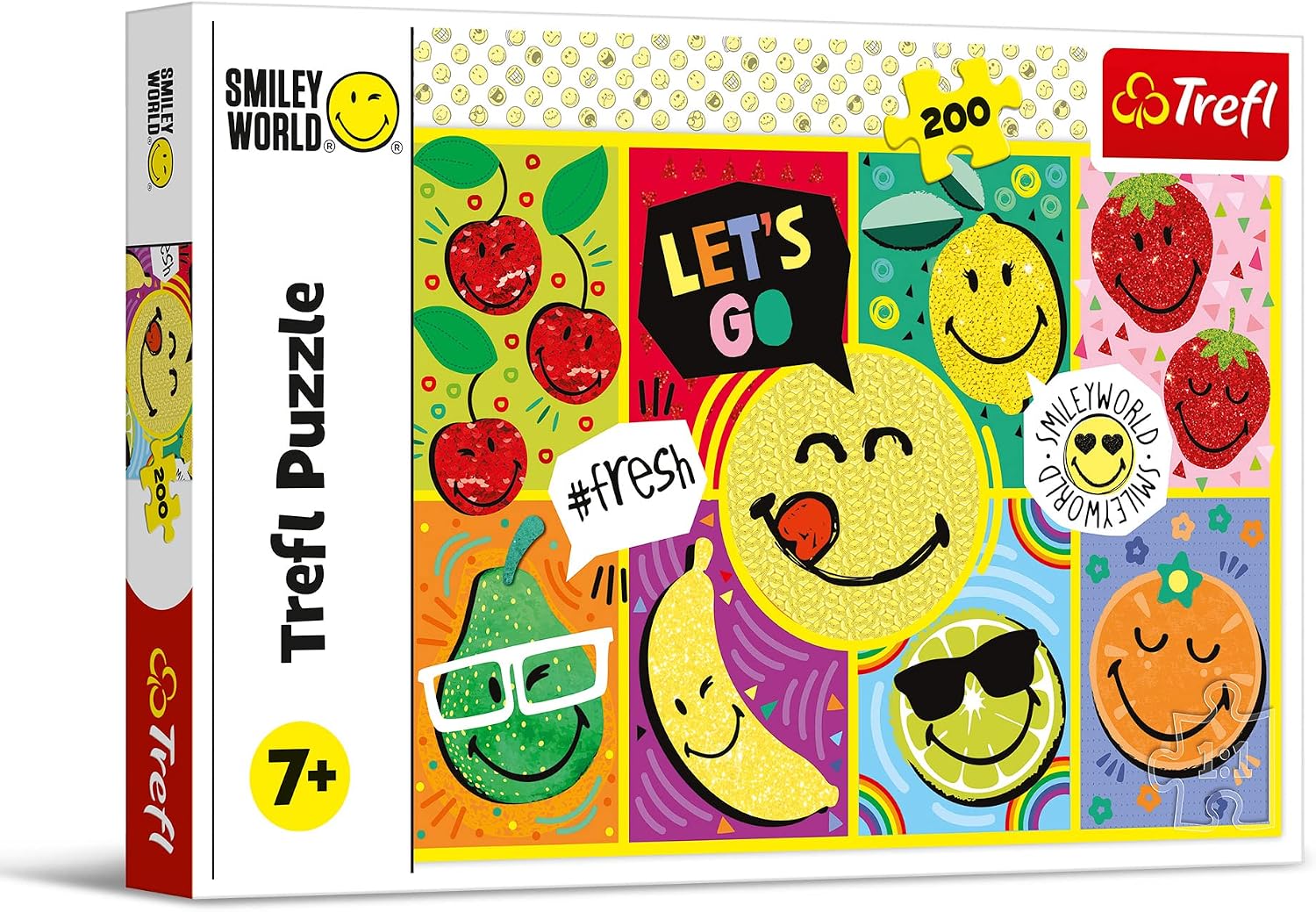 Trefl Happy Smiley 200 Piece Jigsaw Puzzle Red 19x13 Print, DIY Puzzle, Creative Fun, Classic Jigsaw for Adults and Children from 7 Years Old