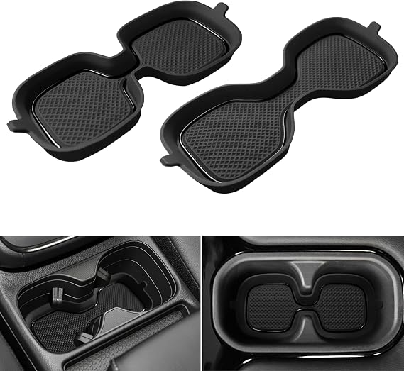 Cup Holder Inserts Liner for CRV Accessories 2023 2024 2025 2026 Anti-Dust Center Console Cup Holder Protector Mats Interior Decoration Pad for CRV 2Pcs (Black)