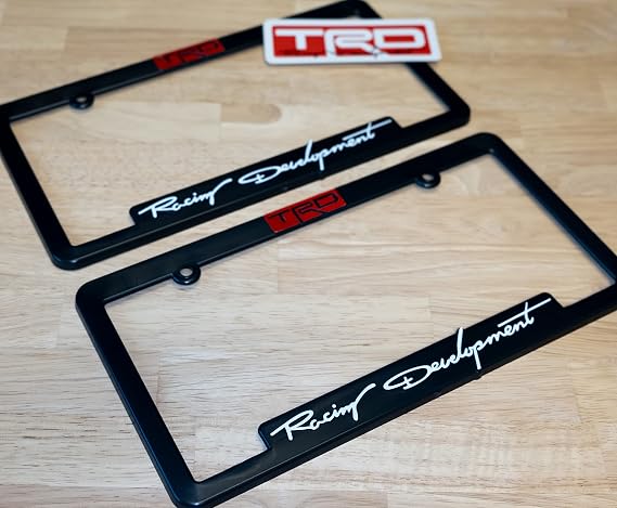(2) TRD Toyota Racing Development License Plate Frames 3D Letter Frame Brackets (1-Pair)