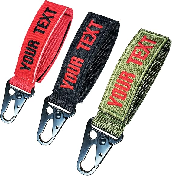Tactical Molle Clip Keychain,Custom Nylon Belt Key Ring Carabiners Hanger Buckle for Outdoor Hiking Climbing Camping