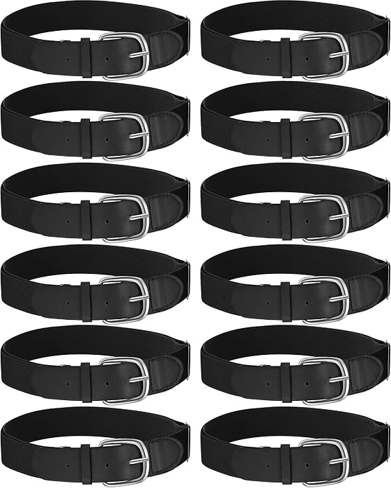 Hercicy Baseball Belt, 12 Pcs Softball Belt Bulk | for Adult and Youth, for Men and Women, Adjustable Baseball Softball Uniform Belts Pack