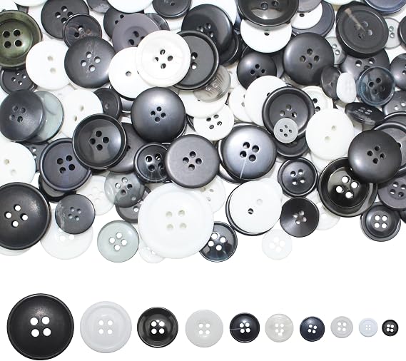 0.33LB(300-350pcs) Resin Buttons 0.27-1inch for DIY Crafts