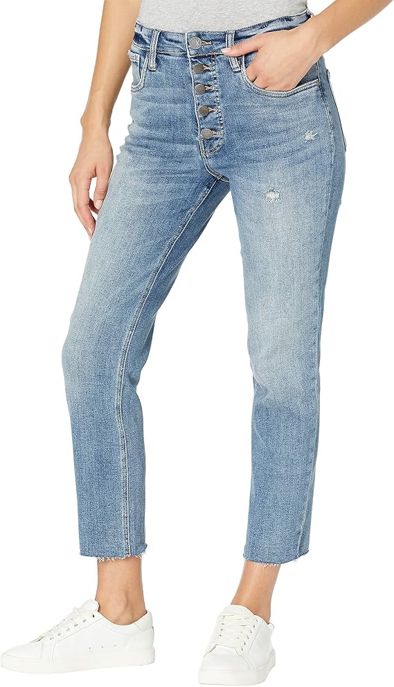 KUT from the Kloth Plus Size Rachael High-Rise Fab Ab Mom Regular Hem
