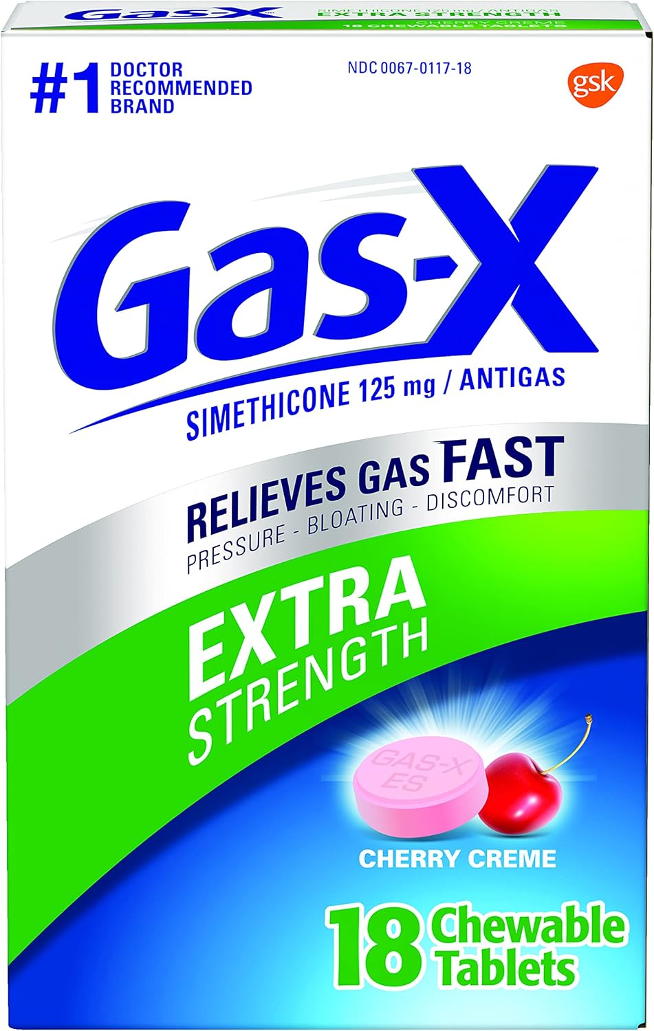 Gas-X Extra Strength Cherry Creme Chewable Tablets 18-Count by Gas-X
