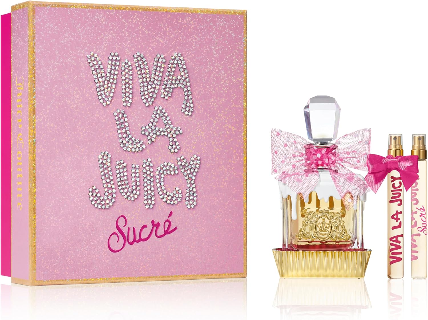 Juicy Couture VIVA LA JUICY SUCRE Eau de Parfum 100ml, 3-piece Fragrance Gift Set, floral gourmand perfume, luxury fragrance gifting for Women