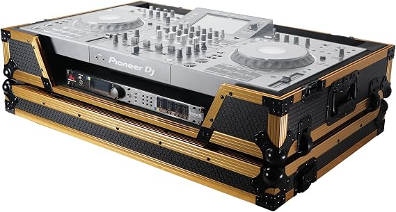 ProX XS-XDJXZ WFGLD ATA Flight Case ATA Flight Case For Pioneer XDJ-XZ DJ Controller with Laptop Shelf 1U Rack Space and Wheels - Gold Black