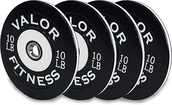 Valor Fitness Olympic Bumper Plate Pro - Weight Plates - Lifting Strength Conditioning Cross Training Workouts Sold in Singles, Pairs, Sets - Workout Equipment