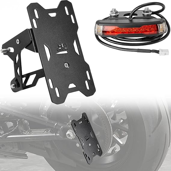 KEMIMOTO Side Mount License Plate with LED Signal Fit for Sportster S | Tail Tidy License Plate Bracket Holder Mount Compatible with Sportster S RH1250 2021 2022 2023 2024 2025