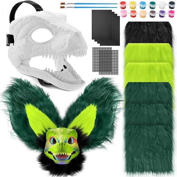 Seenelling 13 Pcs DIY Therian Dino Mask Kit