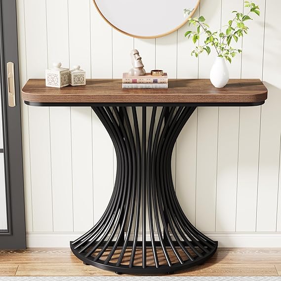 Tribesigns 39" Console Table Narrow Entryway Sofa Table (Rustic Brown)