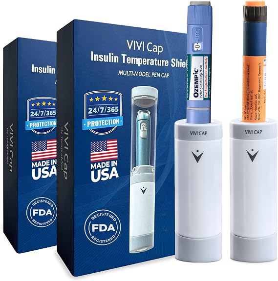 VIVI CAP 2-Pack Insulin Cooler Travel Case TSA Approved. 24/7 Protection