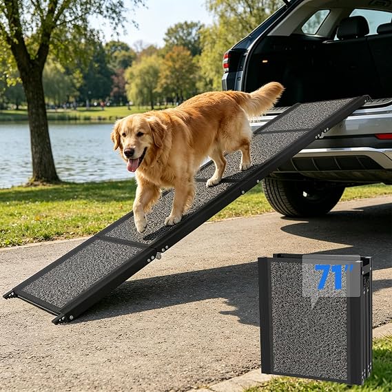 Dog Ramp for Car, Truck, 71"x17" Folding Non-Slip Pet Ramp for Large Dogs
