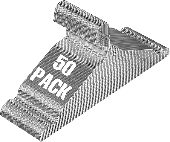 SPECILITE Wire Hangers 50 Pack, Metal Clothes Hanger Bulk 42.5cm -Silver