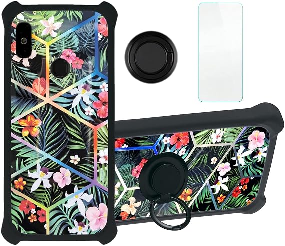 Volla Phone Case Compatible with Volla Phone Phone Case Cover [with Tempered Glass Screen Protector][PC + TPU 2 in 1][Ring Support] [Colorful Reflect Light] IMDH-LVH