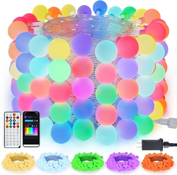 JMEXSUSS Connectable 33ft 100 LED Color Changing String Lights for Bedroom