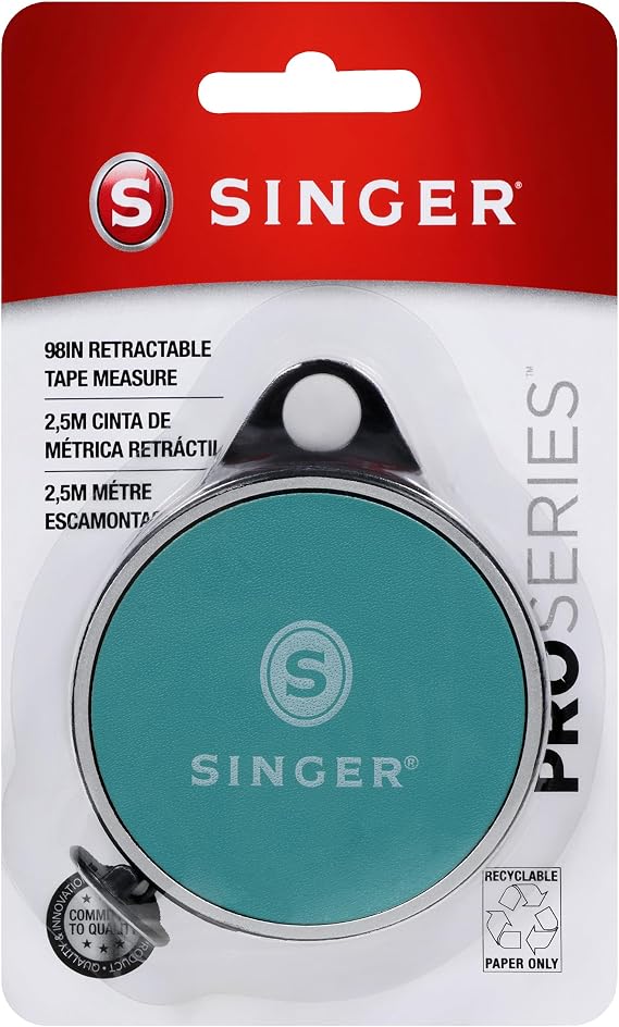 SINGER 50003 ProSeries Retractable Tape Measure, 98-Inch, Teal
